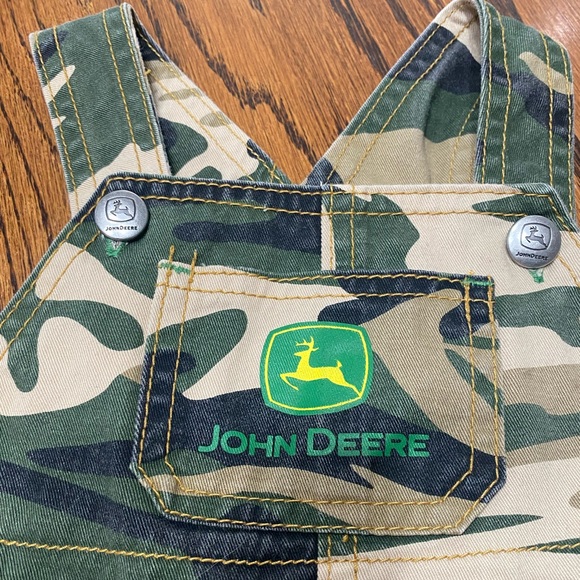 John Deere Camo Overalls 3-6 Months Toddler Baby Country Cotton Snap One Piece - Picture 3 of 7